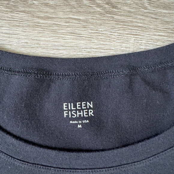 Eileen Fisher organic cotton jersey shirt dress black medium M - Picture 7 of 8